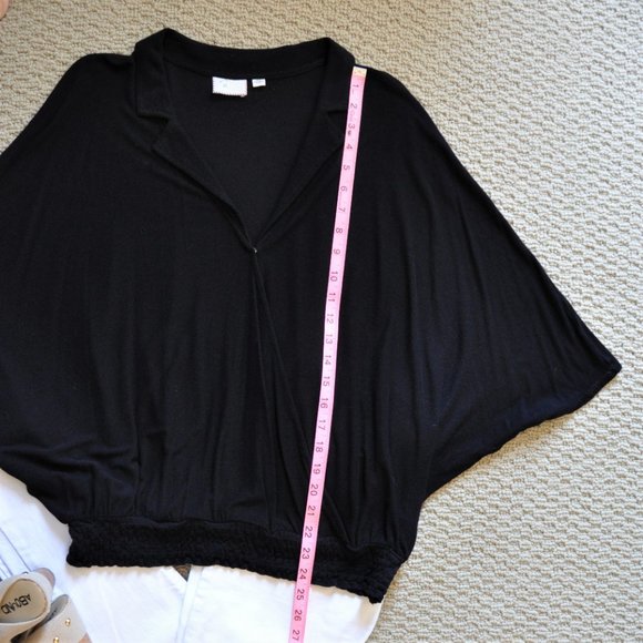Anthropologie Black Dolman Sleeve Top | Size S-M - Picture 7 of 7